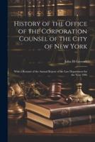 History of the Office of the Corporation Counsel of the City of New York