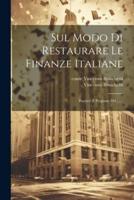 Sul Modo Di Restaurare Le Finanze Italiane
