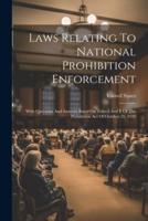 Laws Relating To National Prohibition Enforcement