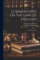 Commentaries On The Laws Of England