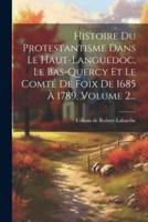 Histoire Du Protestantisme Dans Le Haut-Languedoc, Le Bas-Quercy Et Le Comté De Foix De 1685 À 1789, Volume 2...