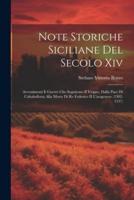 Note Storiche Siciliane Del Secolo Xiv