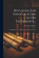 Beylagen Zur Theologie Des Alten Testaments...