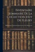 Inventaire Sommaire De La Collection Joly De Fleury