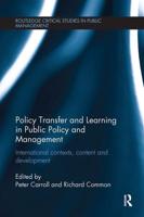 Policy Transfer and Learning in Public Policy and Management