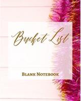 Bucket List - Blank Notebook - Write It Down - Pastel Rose Pink Gold Wood Abstract  Design - Shiny Sparkle Luxury Fun