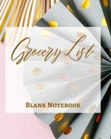 Grocery List - Blank Note - Write It Down - Pastel Rose Pink Gold Yellow Dot Gray Abstract Modern Contemporary Design