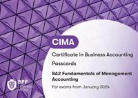 CIMA BA2 Fundamentals of Management Accounting. Passcards