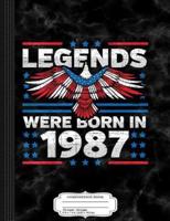 Legends Were Born in 1987 Patriotic Birthday