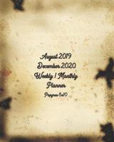 August 2019 - December 2020 Weekly / Monthly Planner Papyrus 8X10