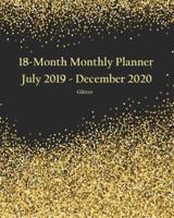 18-Month Monthly Planner July 2019 - December 2020 Glitter
