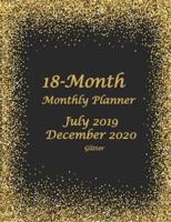 18-Month Monthly Planner July 2019 - December 2020 Glitter