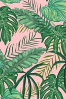 Terrific Green Tropical Leaves on Pink Journal