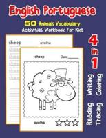 English Portuguese 50 Animals Vocabulary Activities Workbook for Kids