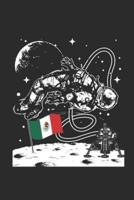 Mexico Flag - Astronaut Moon