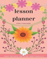 Lesson Planner For Teacher
