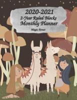 2020-2021 2-Year Ruled Blocks Monthly Planner Magic Forest