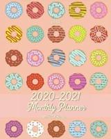 2020-2021 Monthly Planner With Ruled Blocks Donuts