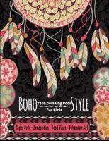 Teen Coloring Book For Girls - Boho Style