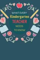 What Every Kindergarten Teacher Needs To Know