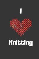Gift Notebook Blank Lined Journal For Knitting Lovers I Heart Knitting