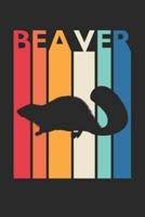 Vintage Beaver Notebook - Gift for Animal Lover - Colorful Beaver Diary - Retro Beaver Journal