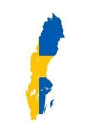 Flag of Sweden Overlaid on the Swedish Map Journal