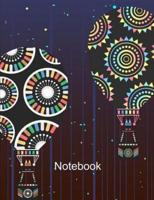 Notebook. Hot Air Balloons Cover Design. Composition Notebook. Wide Ruled. 8.5 X 11. 120 Pages.