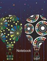 Notebook. Hot Air Balloons Cover Design. Composition Notebook. Wide Ruled. 8.5 X 11. 120 Pages.