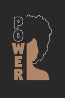 'Power' Afro African Pride Notebook - Back to School Writing Journal - Black History Month - African American Diary