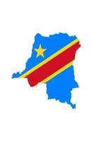 Flag of The Democratic Republic of Congo in Africa Overlaid on the Congo Map Journal