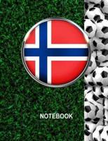 Notebook. Norway Flag And Soccer Balls Cover. For Soccer Fans. Blank Lined Planner Journal Diary.
