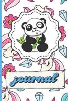 Panda Bear Unicorns Diamonds Hearts And Flowers Journal