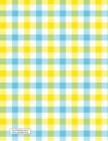 Lined Notebook Journal Yellow Blue White Check