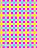 Lined Notebook Journal Yellow Blue Pink Check