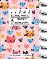 Blank Music Sheet Notebook 110 White Pages 8X10 Inches