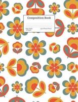 Composition Book Wide-Ruled 1970'S Flower Power