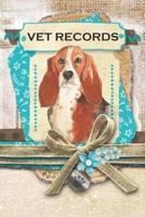 Vet Records: Basset Hound covered book for keeping track of important pet information