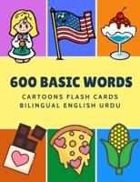 600 Basic Words Cartoons Flash Cards Bilingual English Urdu