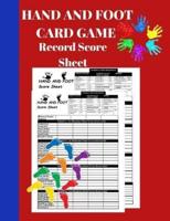 Hand and Foot Card Game Record Score Sheet