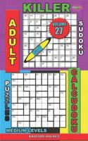 Adult Sudoku Jigsaw Killer. Calcudoku Puzzles. Medium Levels.