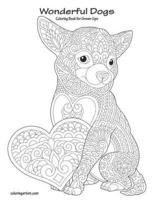 Wonderful Dogs Coloring Book for Grown-Ups