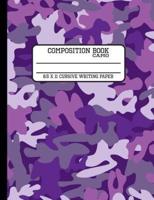 Camo Composition Book Cursive Writing Paper