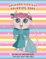 Unicorn and Cat Coloring Book