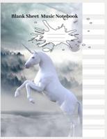Blank Sheet Unicorn Piano Music Notebook