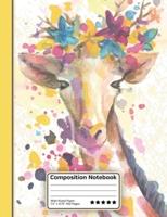 Watercolor Giraffe Composition Notebook
