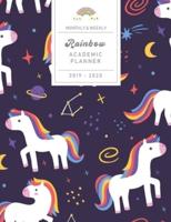 Monthly & Weekly Rainbow Academic Planner 2019 - 2020