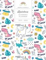 Monthly & Weekly Rainbow Academic Planner 2019 - 2020