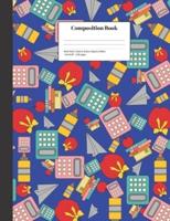 Composition Book Wide-Ruled Back to School Supplies Pattern