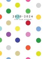 2020-2024 Five Year Planner: Large 60-Month Schedule Organizer (Polka Dots)